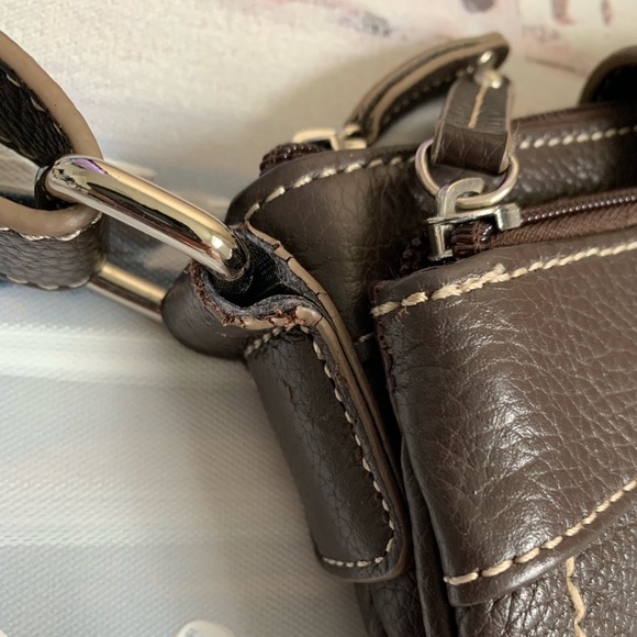 Tignanello 100% Genuine Leather Brown Crossbody Purse Vintage Academia Timeless - Picture 9 of 16